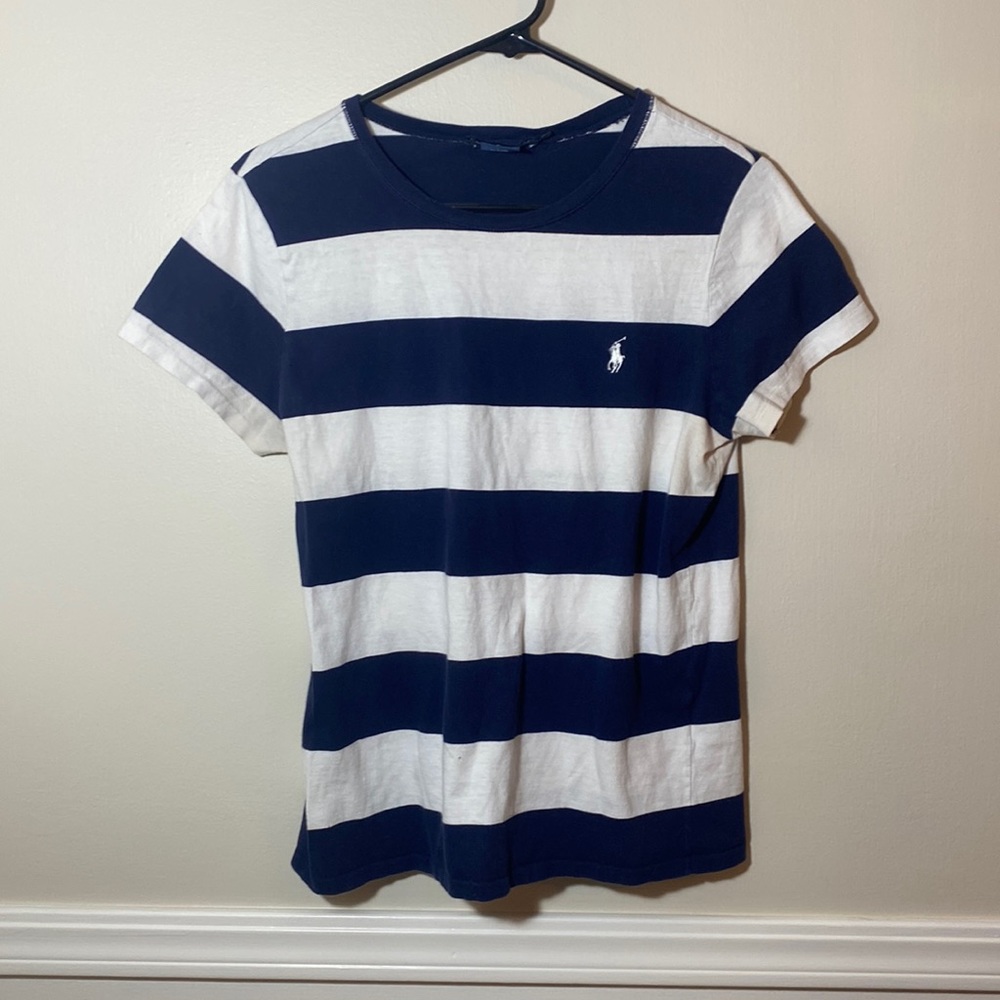 👑Ralph Lauren sport Xl navy and white stripe tee